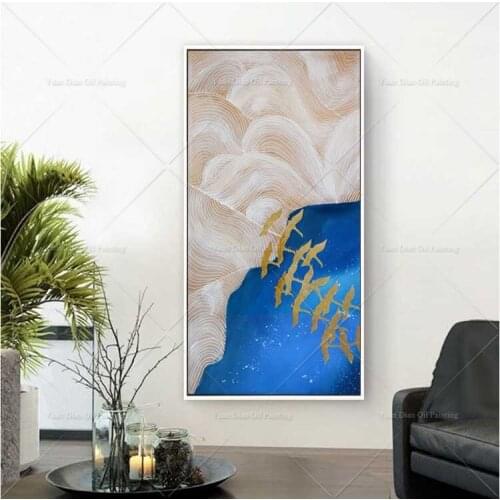 Flying Gold Bird Sky YD New Style Wall Art Oil Painting 100% Handpainetd Oil Painting Picture On Canvas For Home Decoration