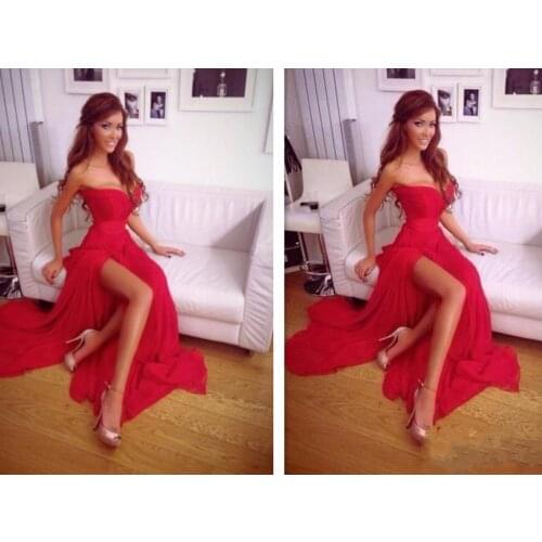 2018 Hot Selling A-line Floor Length Sweetheart Sleeveless Peach Luxury Draped Empire Chiffon Prom Plus Size bridesmaid dresses