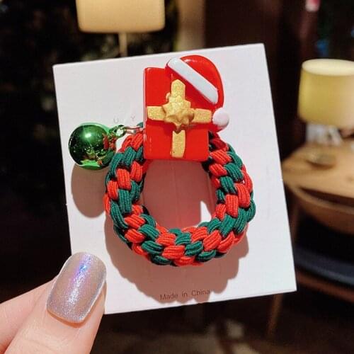 MISANANRYNE Korean Elastic Hair Ring Cartoon Christmas Children Hair Accessories Rubber Band Hair Rope Headband Girl Headwear