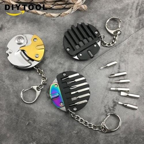Multi-function tool coin knife stainless steel outdoor folding knife mini keychain portable pocket knife tools