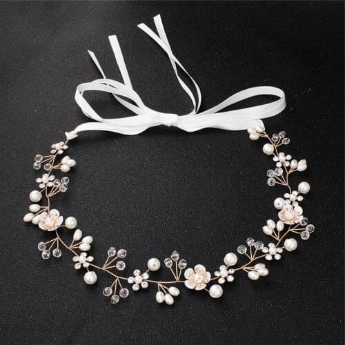 Fashion Women Girls Flower Hair Bands Headbands Handmade beaded HairBands Wedding headdress Bridal Hair Accessories Jewelry Gift