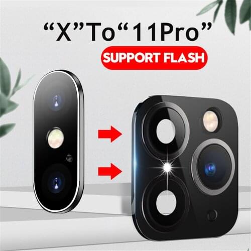 Camera Lens Sticker For iPhone X XS Max Second Change 11 Pro Max 11Pro Sticker Modified Camera Cover Titanium Alloy Protector