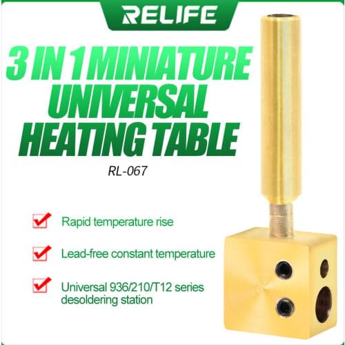 RELIFE RL-067 3 in 1 MIni Heating Table Soldering ID Tools Universal Disassembly Platform for 936/210/T12 Desoldering Station