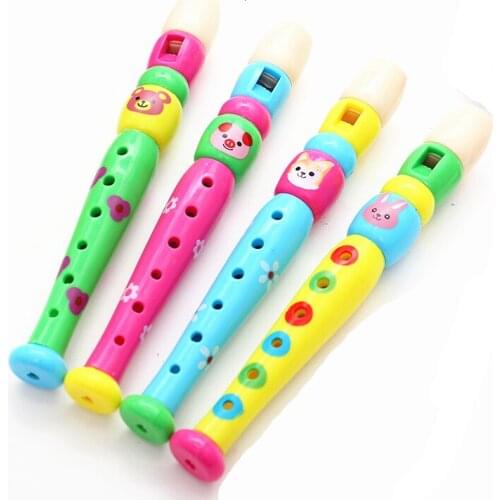 Orff Instruments Flute Childrens Piccolo Early Education Toys 20cm Length Colorful Plastic 6-hole Clarinet Musical Instruments
