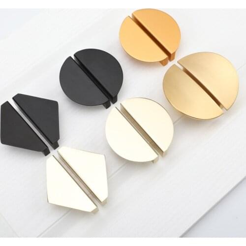 2PCS 64mm Modern Simplicity Cabinet Handles Black Golden Door Pulls Wardrobe Drawer Metal Knobs Furniture Hardware Accessories