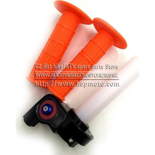 11 colour Handle grips with throttle Settle Twist Clamp Plastic Aluminum For Motorcycle Pit Dirt Bike Motocross ATV Offroad Quad