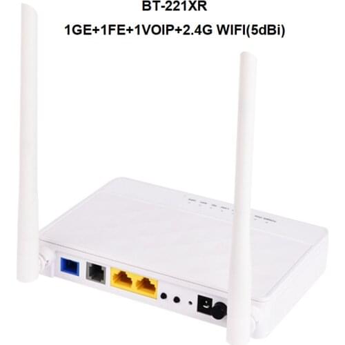 Cheapest Dual Mode Epon Gepon Gpon 2 Ports Onu Olt 1GE+1FE+1VOIP+2.4G WIFI (5dBi) Optical Fiber Router