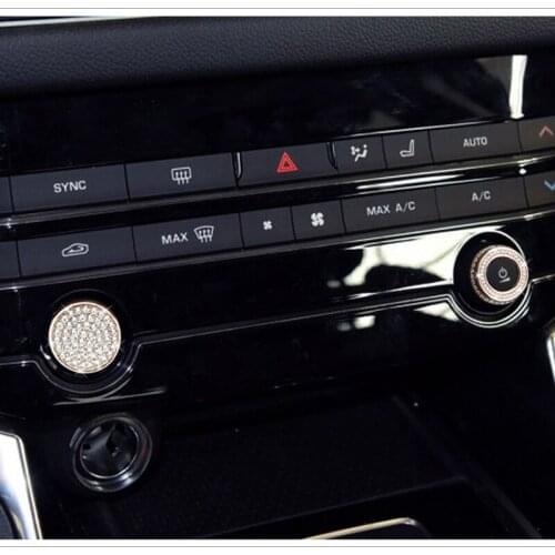 Car Interior Decoration Acc Air Conditioning Fan Button Audio Stereo Volume Control Knob Ring Cover for Jaguar XF XFL XE XEL F-P