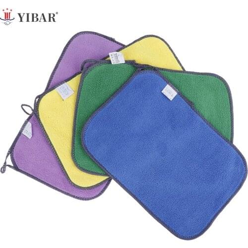 Absorbent Microfiber Towel Car Home Kitchen Coral Velvet Washing Clean Cloth