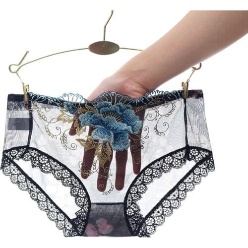 Women Underwear Sexy Lace erotic lingerie Panty G-String Thong Brief intimate underpant seamless transparent intimate embroidery
