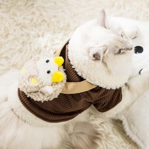 Winter Warm Cat Dog Hooded Coat Soft Pet Clothes for Small Dogs Cats Yorkshire Chihuahua Pullovers Pets Clothing manteau chien