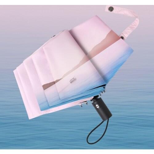 Sun Portable Automatic Umbrella Women Sun Pink Ultra Light Rain Shine UV Protection Black Coating Girl Rain Travel Umbrella A6A