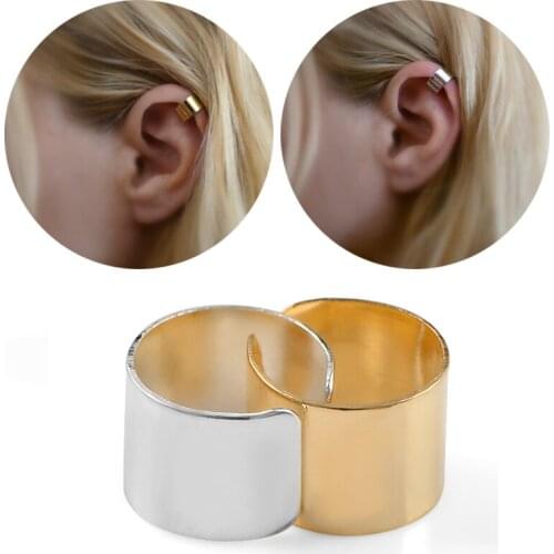 1/2Pcs Fashion Ear Cuffs Gold Silver Color Ear Clips for Women Men Non-Piercing Earrings Fake Cartilage Earring Jewelry Gifts