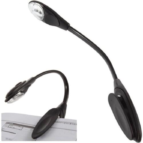 1Pc Mini Flexible Clip-on Bright Booklight LED Travel Book Reading Lamp White Light
