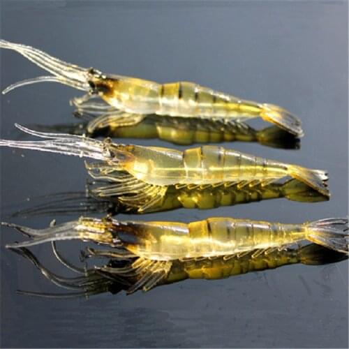 10pcs/Bag free shipping10cm Biomimetic Soft Prawn Shrimp Fishing Lure Baits