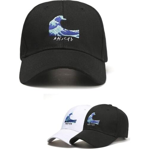 2020 Geometric Wave Embroidery Cotton Casquette Baseball Cap Adjustable Snapback Hats for Men and Women 165