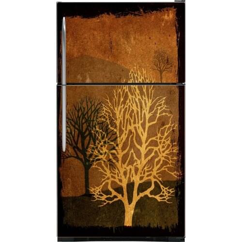 3D Painting Trees Wholesale Art SelfAdhesive Refrigerator Sticker Fridge Door Cover Wallpaper 60x150cm 60x180cm 100x180cm