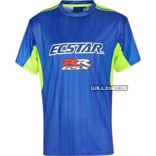 Free Shipping Quick Dry T Shirts For Suzuki Motorbike Downhill Bike Offroad Racing T-shirt Summer Short Sleeve