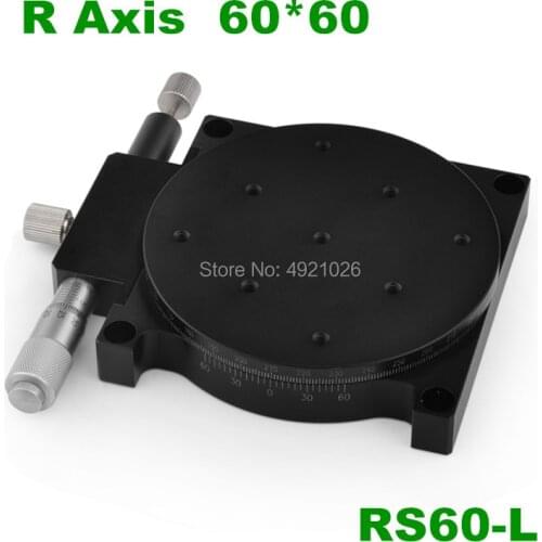 Free shipping R Axis 60mm RS60-L Manual Rotating Platform Sliding stage Precision Bearing Linear Stage Load 29.4N 60mm