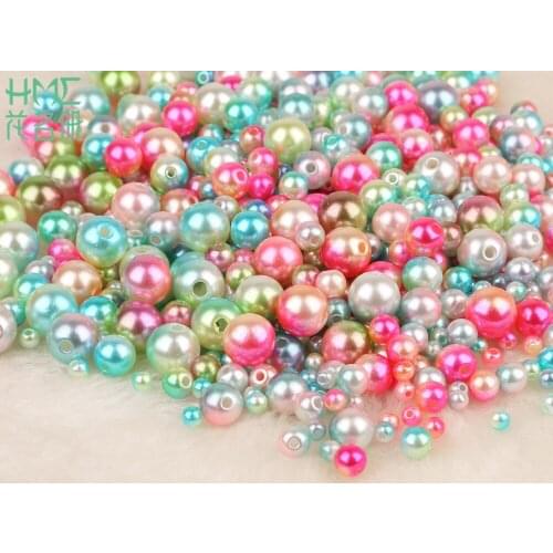 4/6/8/10mm 50-500 pcs ABS Pearl Imitation Pearl Beads European Round Spacer Beads for Bracelet DIY Jewelry Findings
