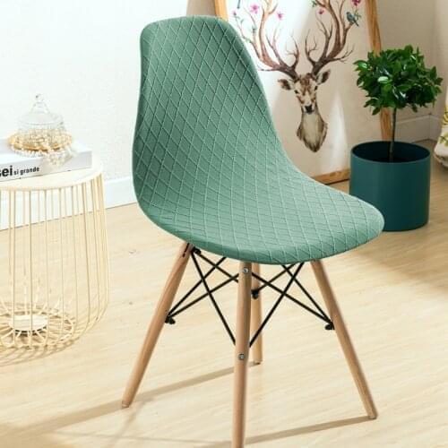 Seat Cover For Eames Chair Diamond Plaid Mid-Century Armless Shell Chair Cover Banquet Home Textiles Slipcover Seat Covers