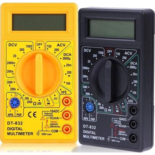 LCD Digital Multimeter AC/DC 750/1000V Digital Mini Handheld Multimeter for Voltmeter Ammeter Ohm Tester Meter With Probe