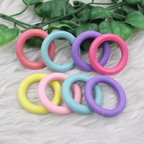 20pcs/lot Mixed color Wood pendant connectors Jewelry Making Findings Circle/Ring For DIY Jewelry fingdings 34mm K04490