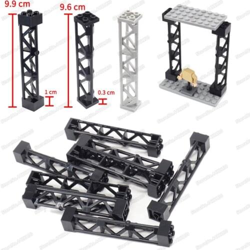 Pillar Building Block Long Strip Bracket Moc City Military Technology Figures Accessories Assemble Model Scenes Gifts Child Toys