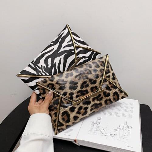 Elegant Women Cow Print Clutch Soft PU Leather Purses Female Large Capacity Envelope Bags Ladies Leopard Zebra Pattern Party Bag