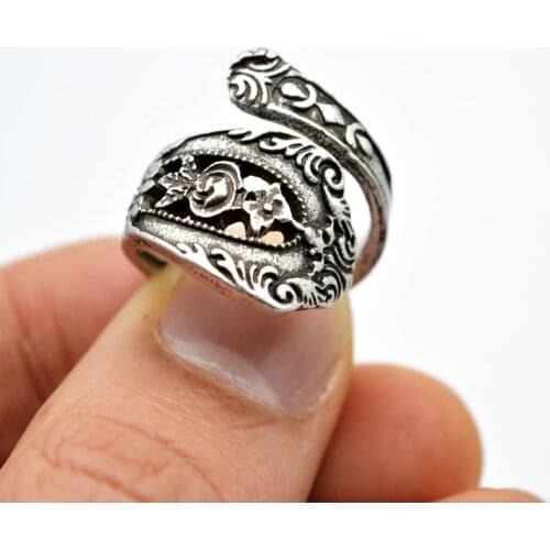 12pcs Vintage Spoon Ring Jewelry For Women Anniversary Wedding Rings Birthday Gift Bohemia Adjustable Rings For Mom Nana RG44