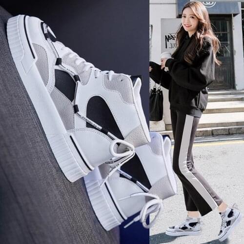 2020 new Spring and Autumn high top canvas shoes versatile running shoes matching color leisure sports shoes X544