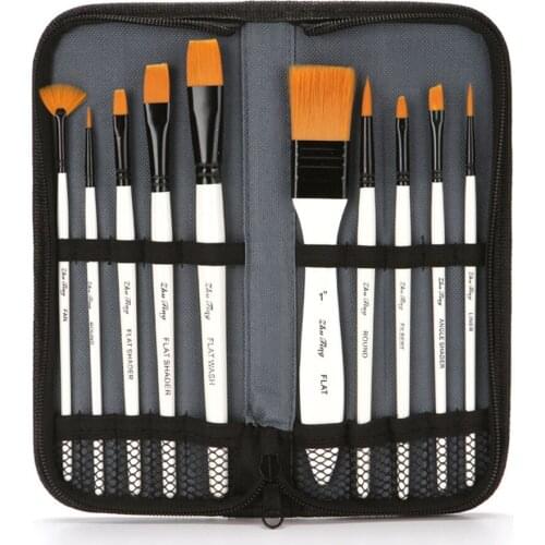 Artist Paint Brush Set 10pcs Paintbrushes for Acrylic, Oil, Watercolor, Art, Scale Model