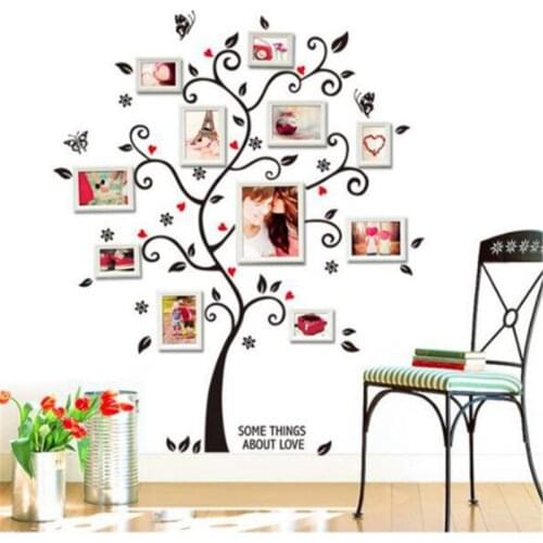 Happiness Photo Frame Tree Wall Sticker For Living Room Bedroom Decoration