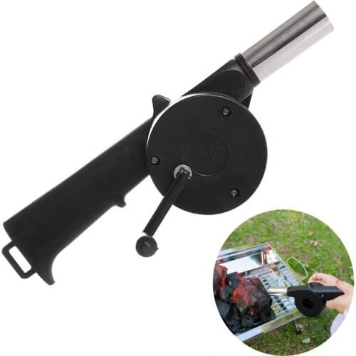 Outdoor Cooking Barbecue Fan Hand-cranked Air Blower Portable BBQ Grill Fire Bellows For Picnic Camping Barbecue Accessories
