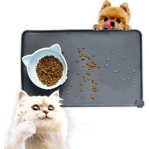 Non-Slip Silicone Dog Cat Bowl Mat Pet Feeding Mats Waterproof Food Bowl Mat Pad Washable Dog Placemat Feed Accessories Supplies