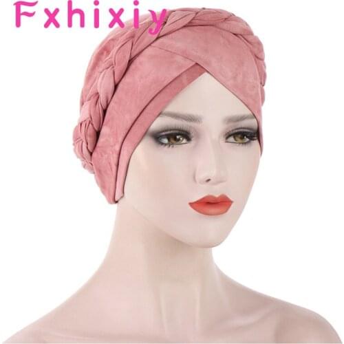 New Bohemian Style Cap Women Braid Bandanas Headwear Cap Muslim Soft Turban Hair Accessories Fashion Ladies Chemo Cap Head Warp