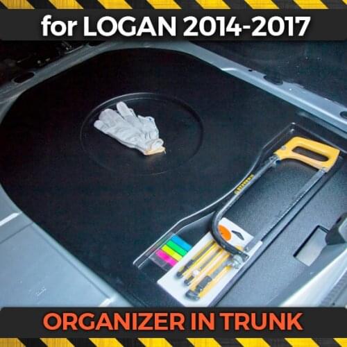Organizer in the compartment of wheel in trunk for Renault Logan 2014-2017 plastic ABS protection cover car styling accessories