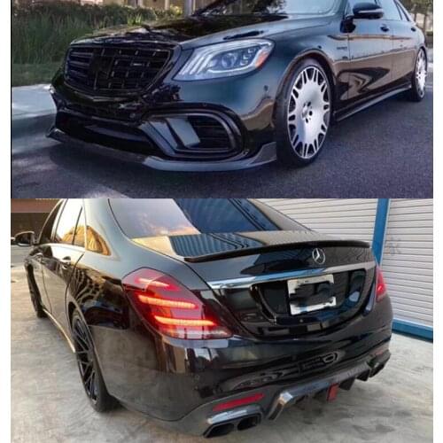 CARBON FIBER Front Bumper Lip Spoiler Rear Trunk Diffuser Vent Outlet Cover FOR Mercedes Benz W222 S63 S65 2018 2019 2020