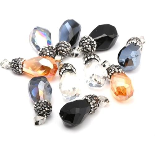Natural Stone Stone Quartz Pendants with Crystal Necklace Pendant for Jewelry Making Diy necklace accessories Sizes 35x12mm