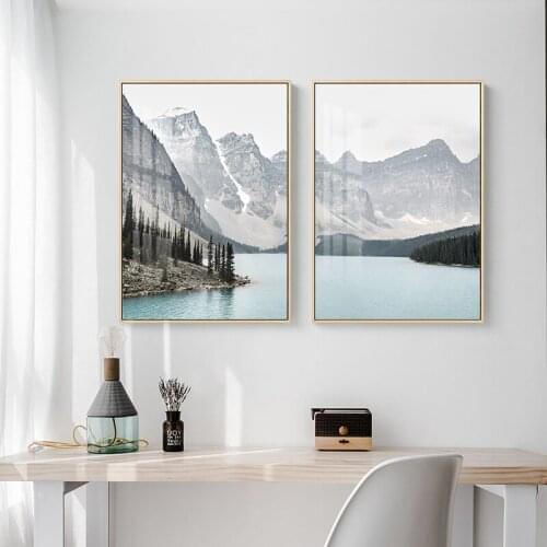 Mountain Landscape Travel Poster Scandinavia Canvas Painting Fashion Wall Art Picture Print Gallery Living Room Home Decor
