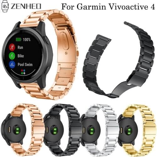 22mm Stainless Steel Band Strap For Garmin Vivoactive 4 Replacement Bracelet Watchband For Samsung Galaxy Watch 46mm