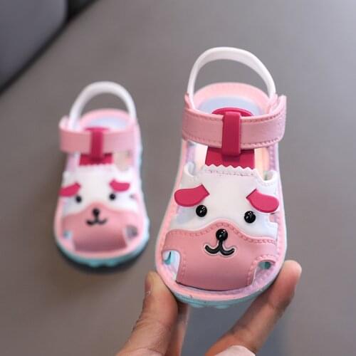 Cartoon cute baby toddler shoes 2021 summer 1-2-3 year old toddler sandals soft non-slip beach shoes children breathable sandals