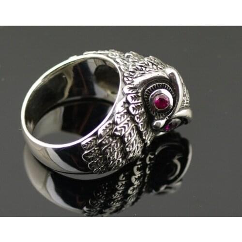 Silver exquisite owl Women thai silver ring