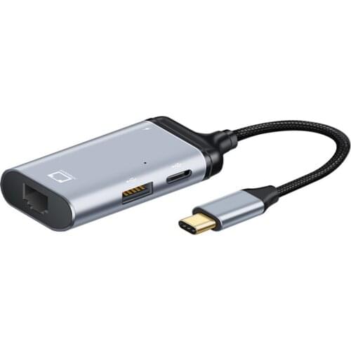 USB-C Type-C USB3.1 to 1000Mbps Gigabit Ethernet Network LAN Adapter with Female PD Power Port