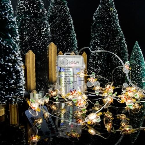 Led String Lights 8 Kinds Of Functions New Christmas Snowman Shape String Lights Holiday Decoration Without Remote Control