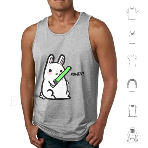 Bunny Glowing Wand Tank Tops Vest Sleeveless Bunny Glow In The Dark Sabre Saber Light