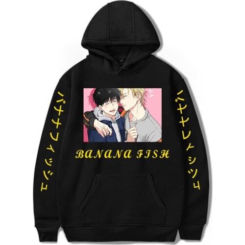 Harajuku Banana Fish Printed Hoodie Anime Streetwear boys/girls Unisex Clothes Pullover Coat Sweatshirt Fashion Ash Lynx Hooded