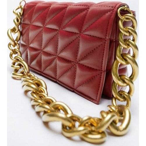 Chain Thread Vintage Handbag for Women Brand Designer Retro Baguette Shoulder Bags Fashion Plaid Ladies Purses and Handbags New