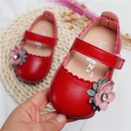 Toddler Infant Kid Girl Shoes Flower Single Princess Leather Spring Sandals Shoes for Girl Flats Bow Shoes