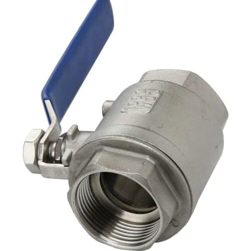1pcs DN8-DN50 SS304 Stainless Steel Sanitary Female 2 Piece Full Port Ball Valve with Vinyl Handle Thread Valves